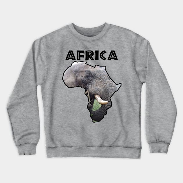 Africa Wildlife Continent Elephant Bull Crewneck Sweatshirt by PathblazerStudios